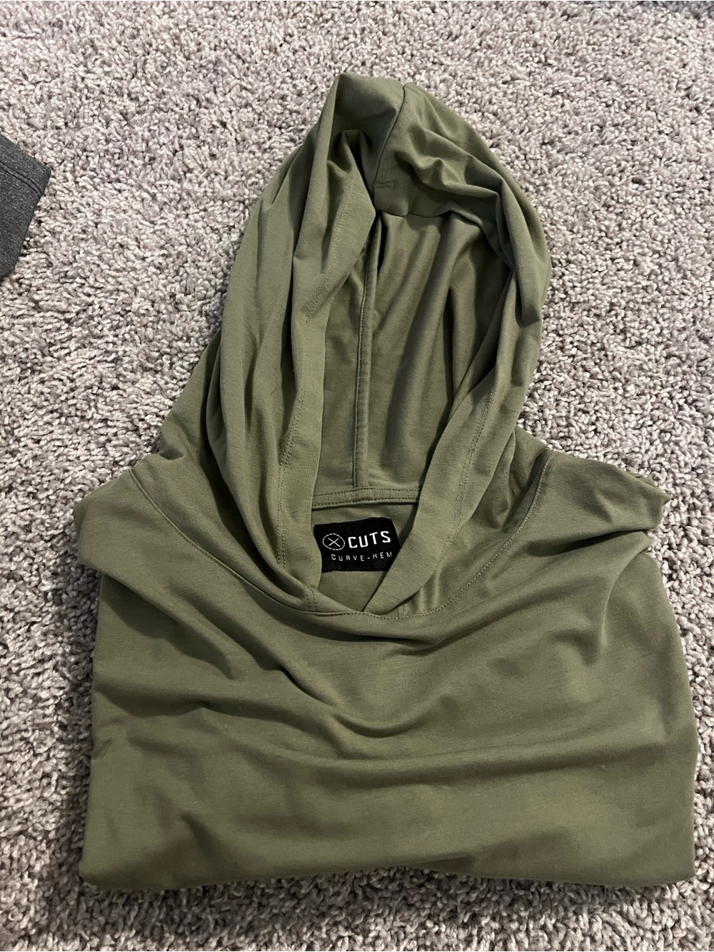 Cuts Clothing Olive Long Sleeve Hooded Tee